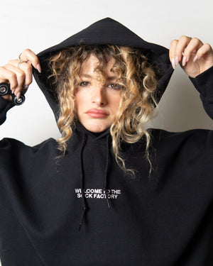 welcome to the sock factory hoodie